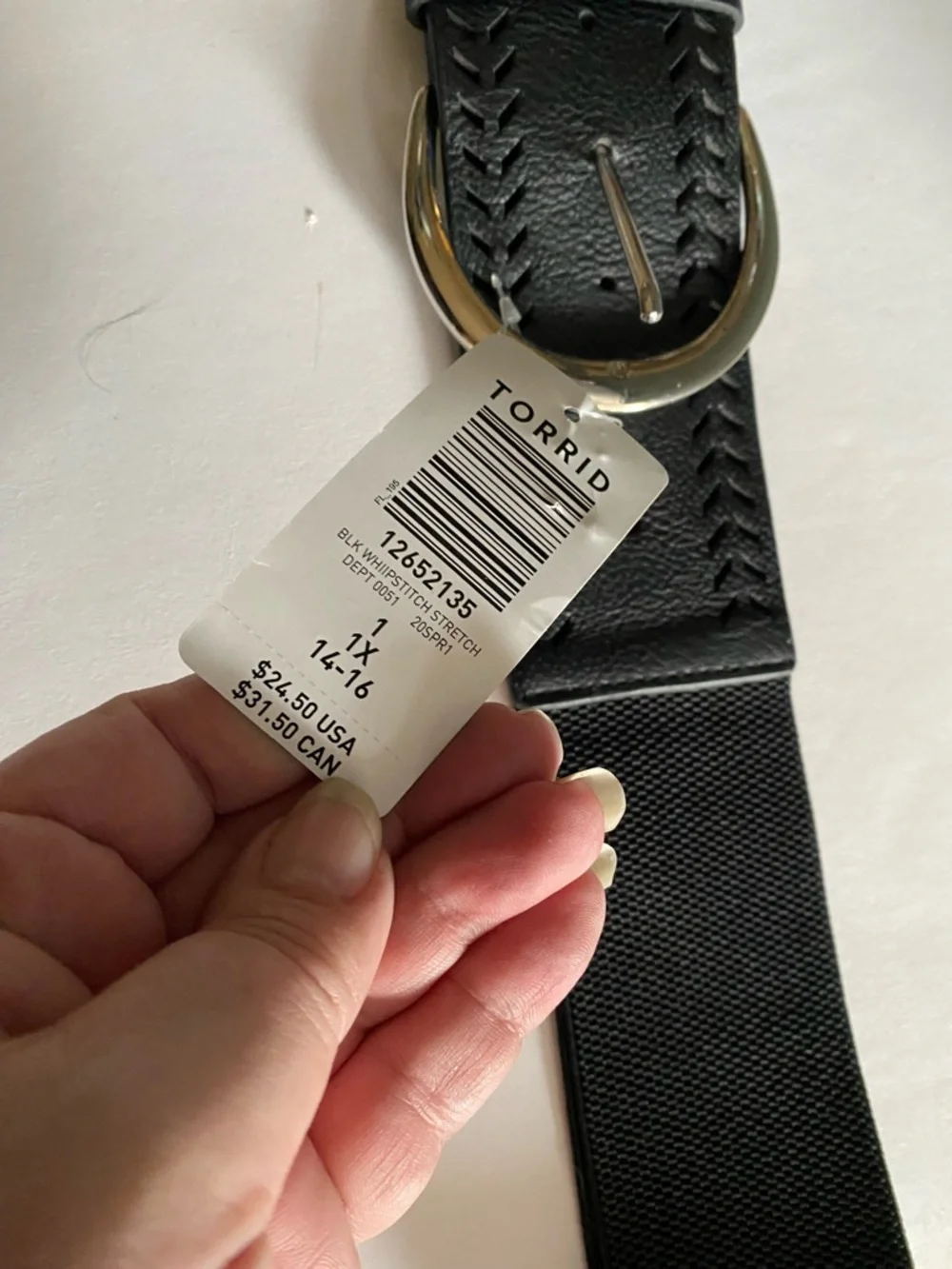 NWT Torrid 1X Belt Black Stretch 14 16 Silver Hardware 2.5 Inches Wide - Picture 3 of 4